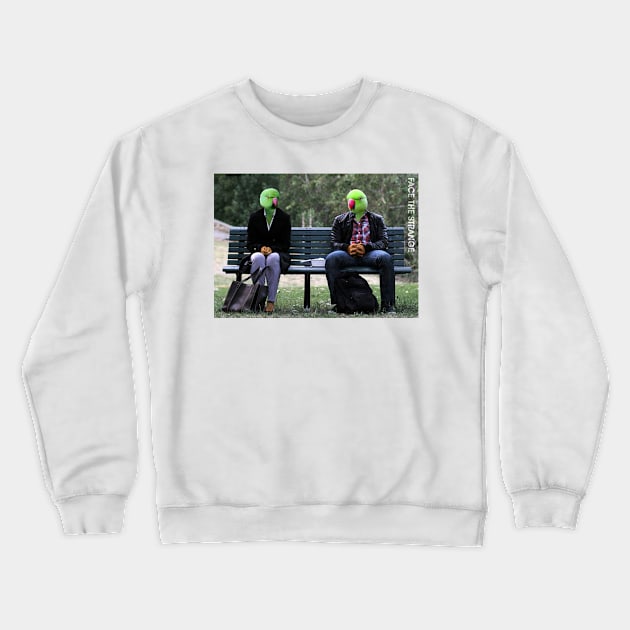 Parkbench Parakeets Crewneck Sweatshirt by FaceTheStrange